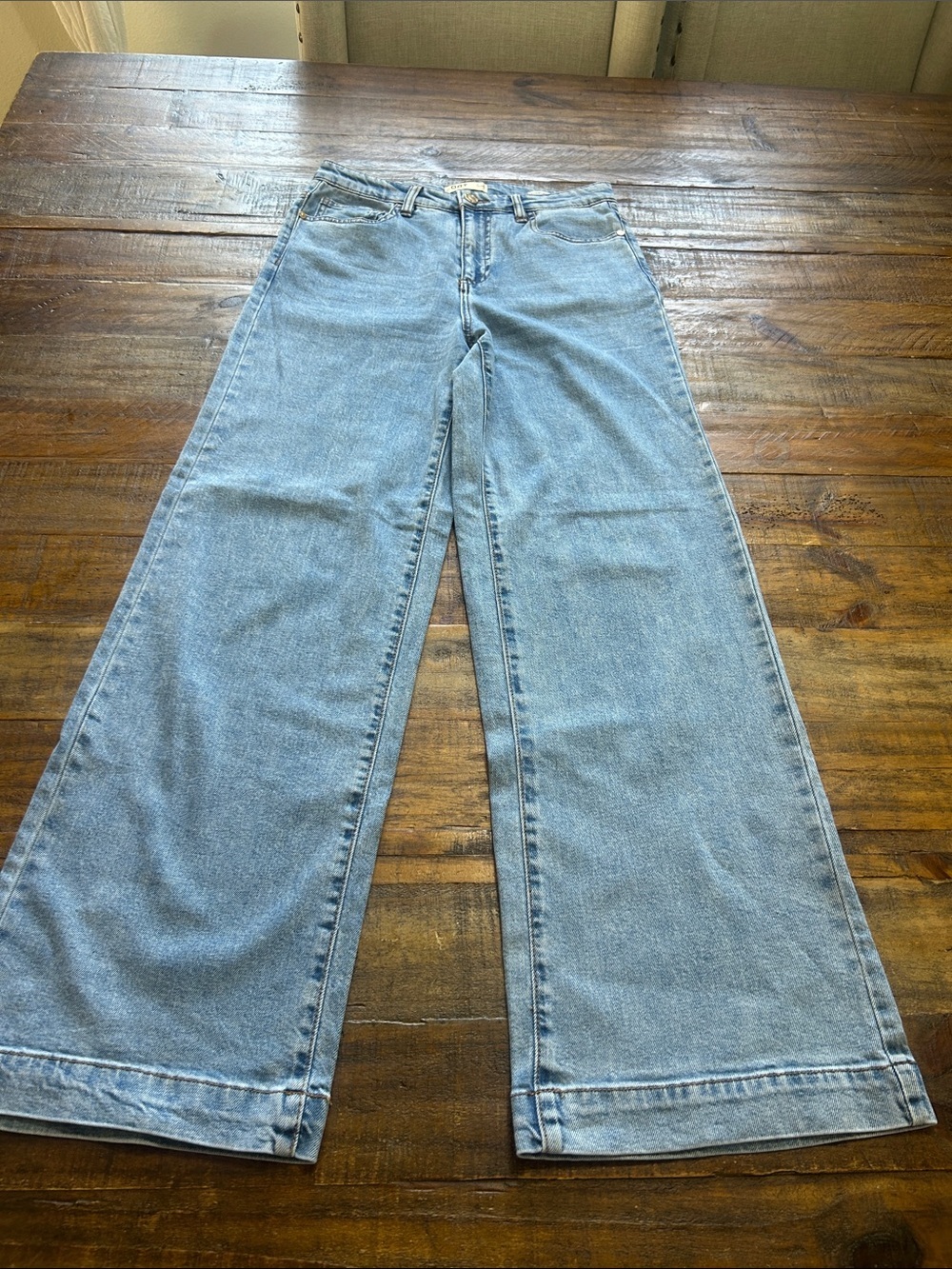 Oat New York Light Wash Wide-Leg Jeans